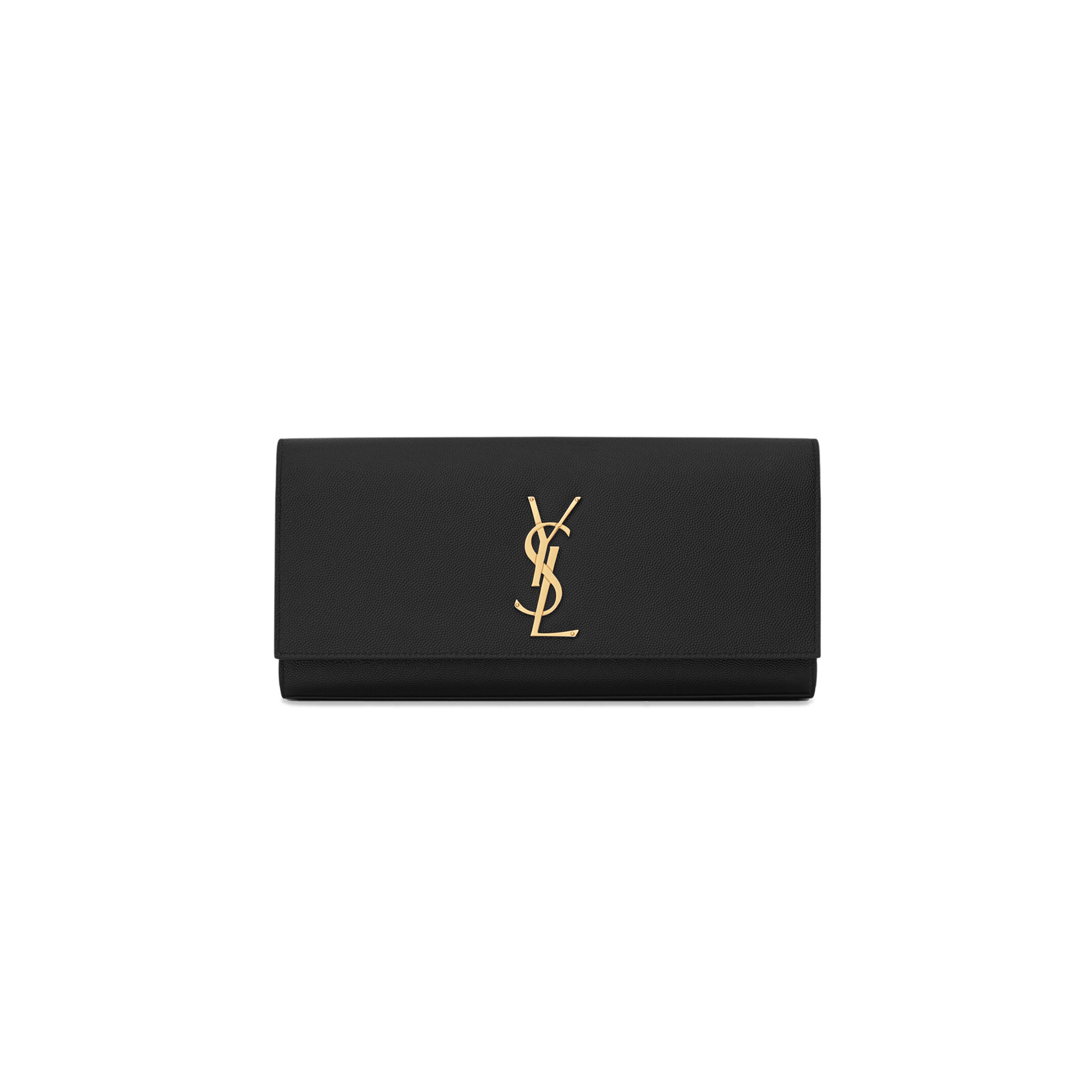 YSL KATE CLUTCH IN GRAIN DE POUDRE EMBOSSED LEATHER 326079BOW0J1000 (27*12.5*5cm)